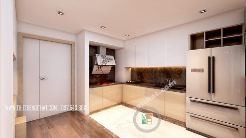 Kính màu ốp bếp - màu nâu tại Diamon Tower